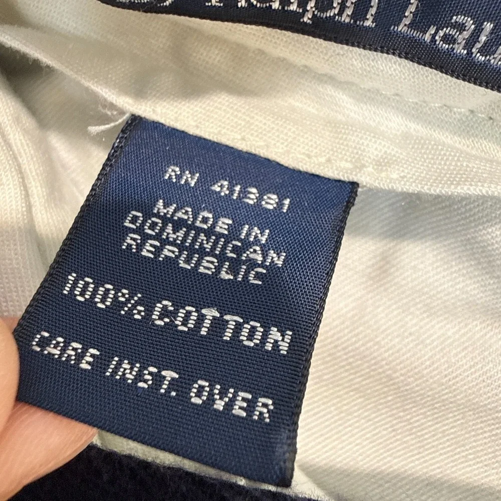 VTG Polo Ralph Lauren Pleated Cotton Pants Mens 34x32 (fits 32x29) Navy 90s Y2k